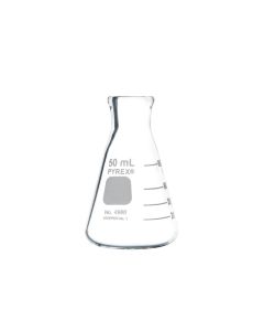 Corning PYREX Narrow Mouth Heavy-Duty Glass Erlenmeyer Flask; 10040C; 4980-50
